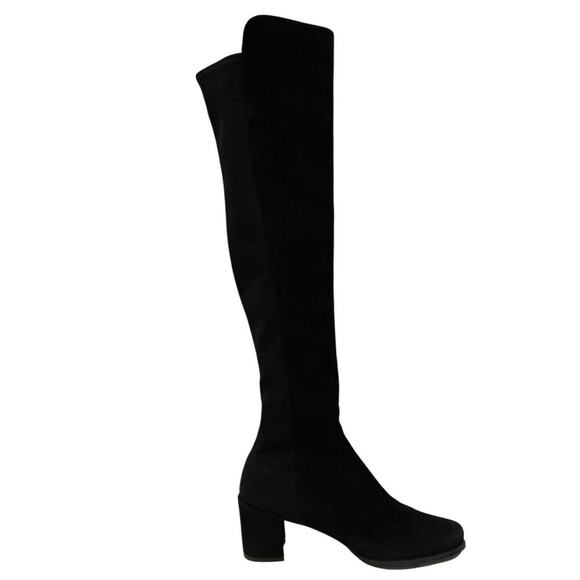 Stuart Weitzman 5050 City Block Boots Black Suede Over-the-Knee Stretch Size 7 - Picture 2 of 14